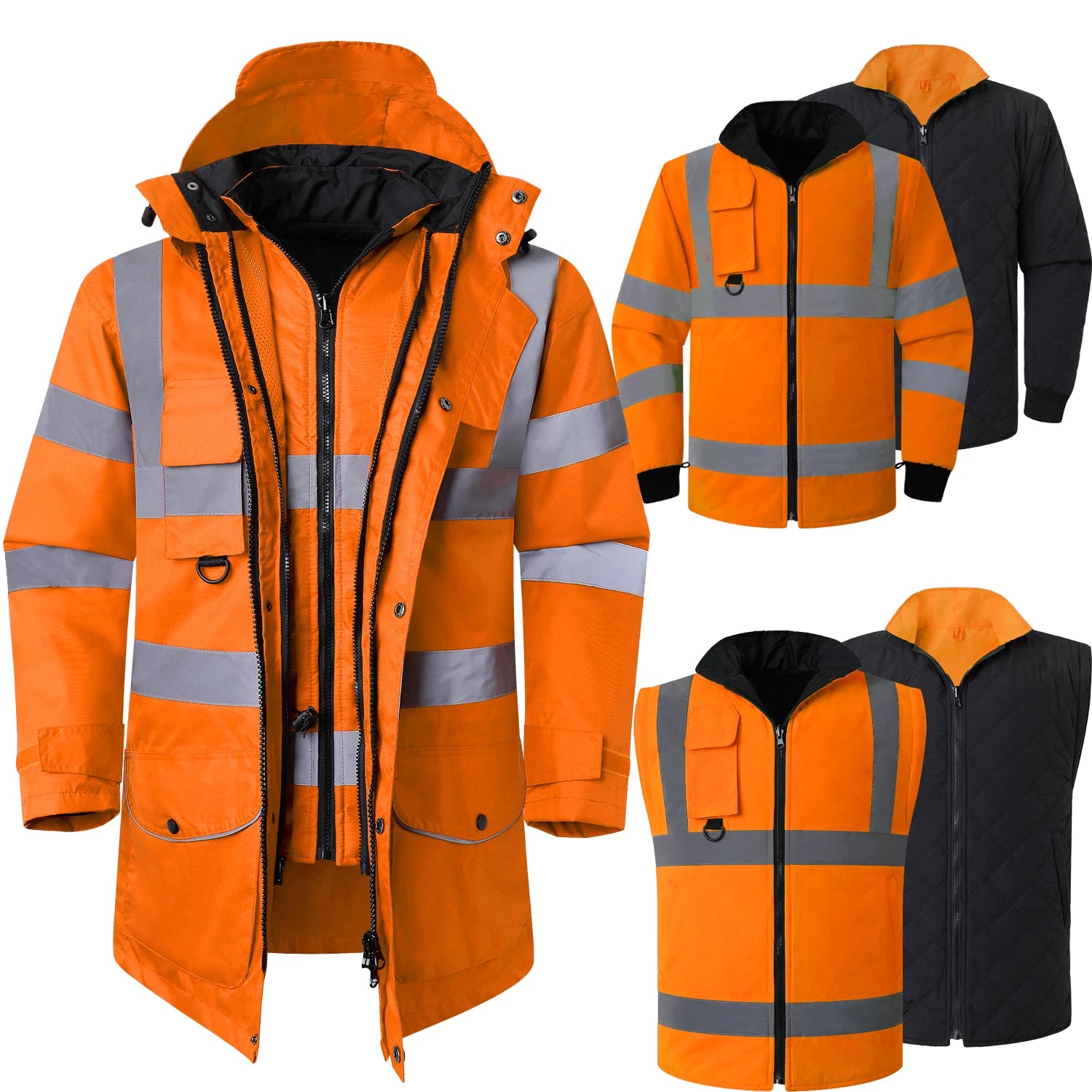 7-in-1 Waterproof Winter Workwear Parka Jacket – Ultimate Warmth & Versatility