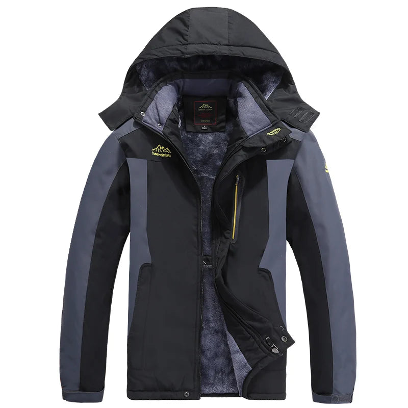 Men’s Plush Warm Fashion Jacket – Autumn & Winter Outdoor Sports Coat