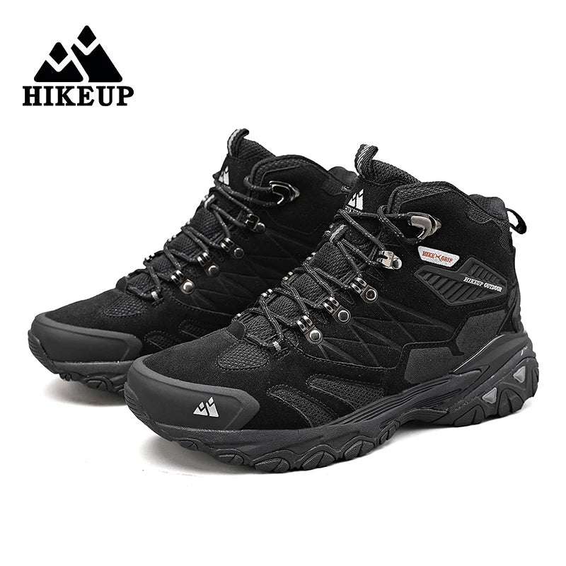 HIKEUP Men’s Winter Hiking Boots – Suede High-Top Tactical Outdoor Footwear