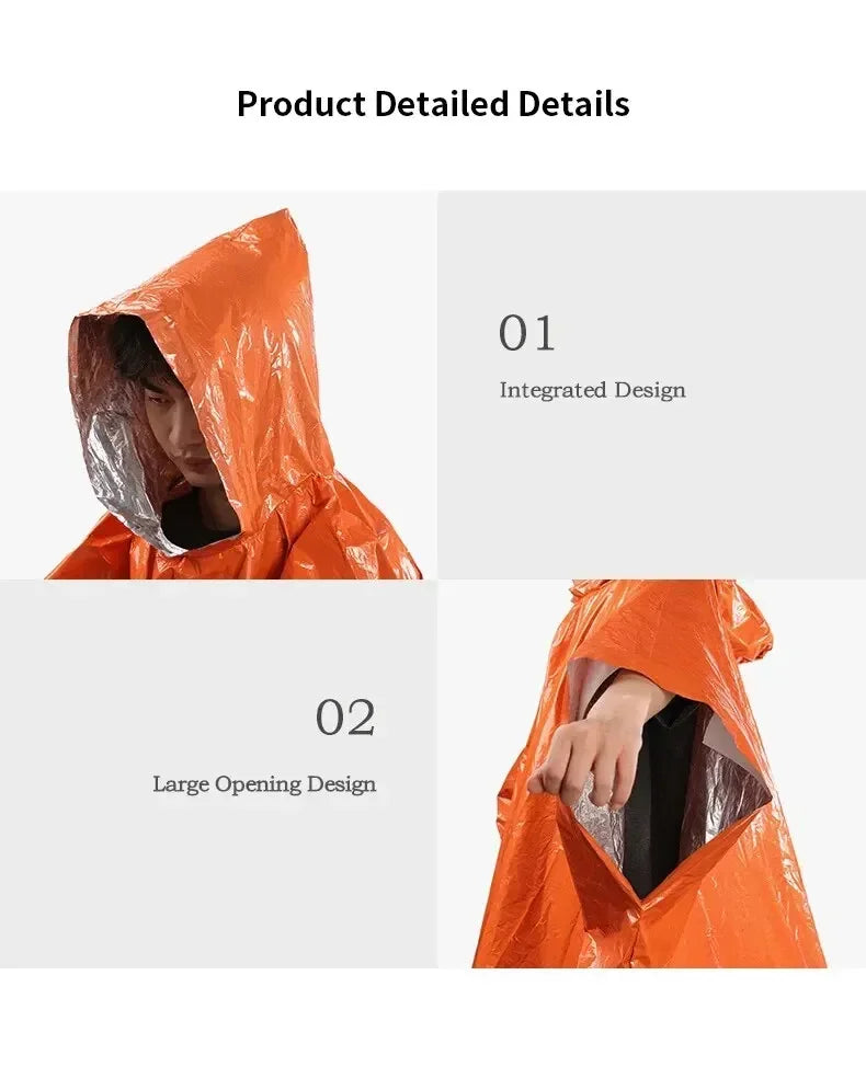 Emergency Waterproof Rain Poncho for Survival