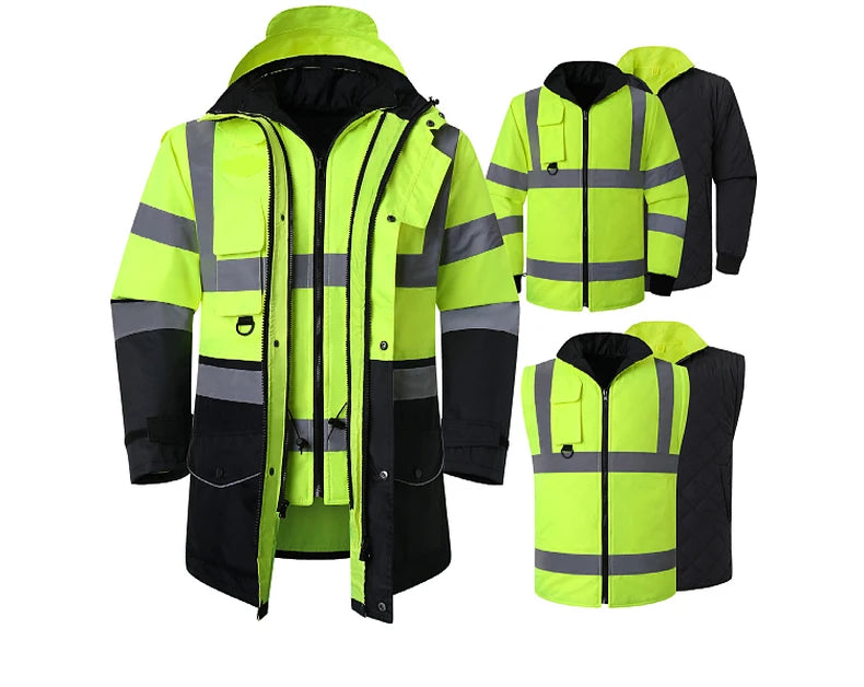 7-in-1 Waterproof Winter Workwear Parka Jacket – Ultimate Warmth & Versatility