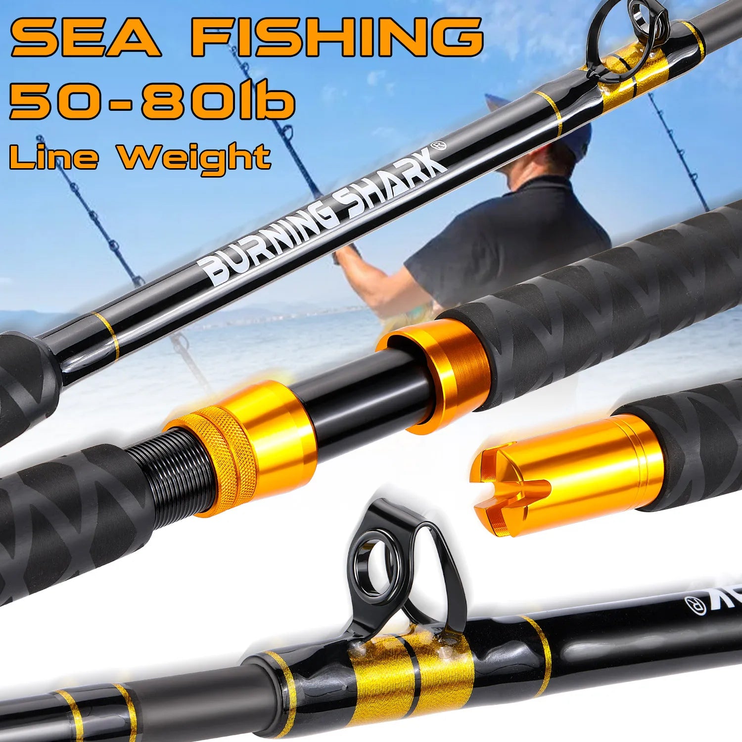 Sougayilang 1.8m Jigging Rod – Heavy Trolling Rod for Saltwater Fishing