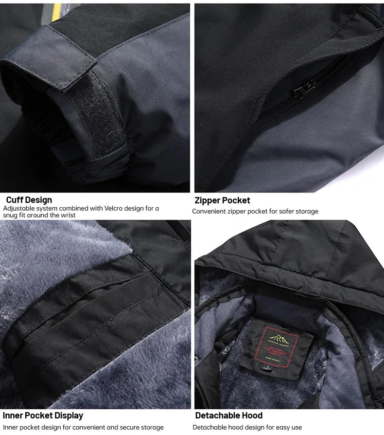 Men’s Plush Warm Fashion Jacket – Autumn & Winter Outdoor Sports Coat