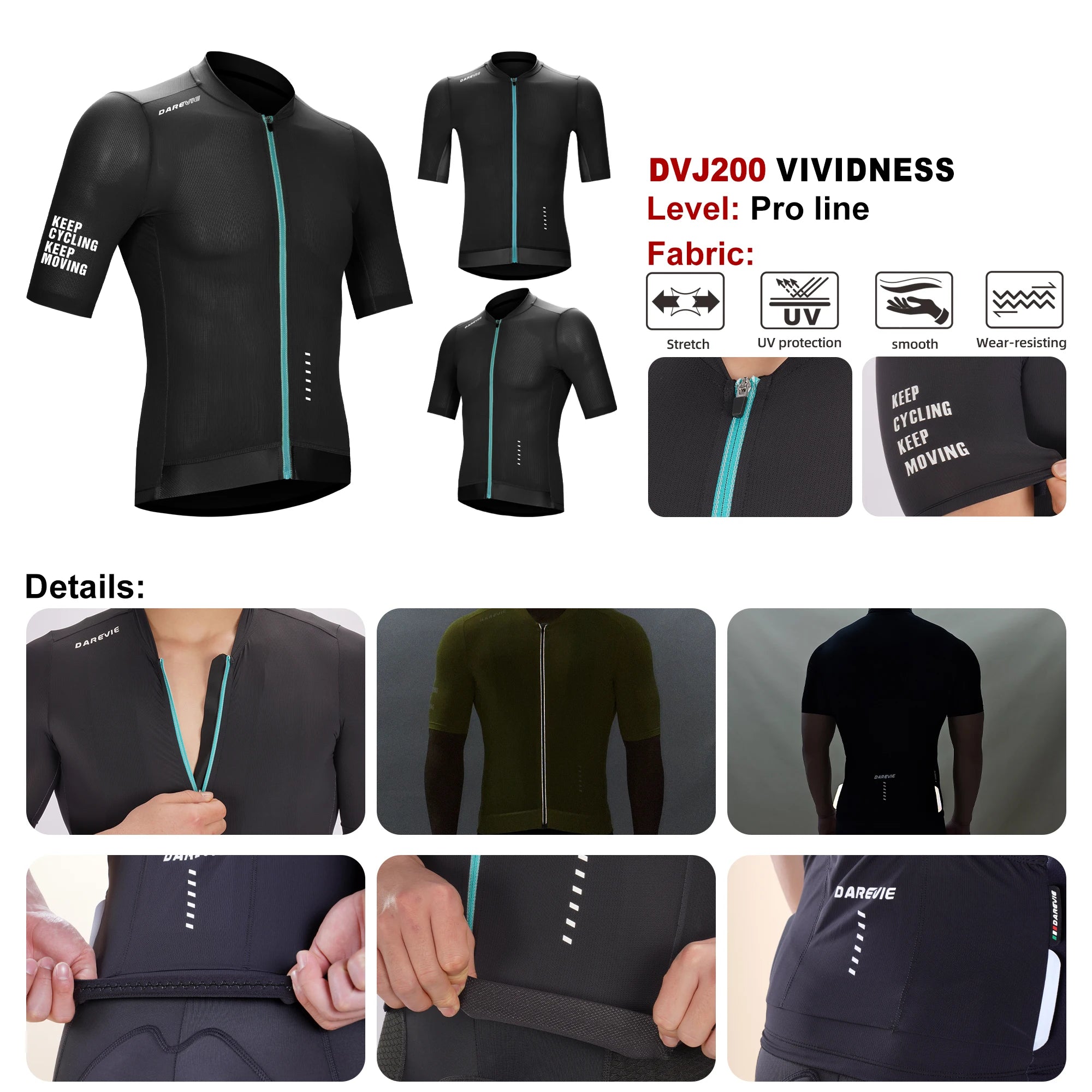 DAREVIE Men’s Cycling Jersey – Cool Technology Quick-Dry Performance