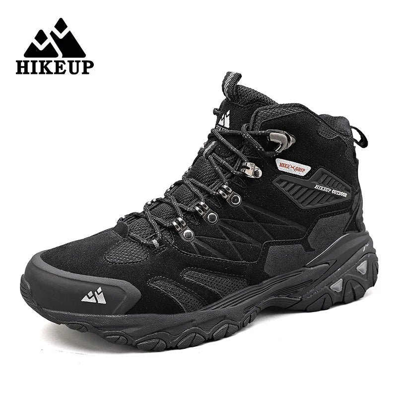 HIKEUP Men’s Winter Hiking Boots – Suede High-Top Tactical Outdoor Footwear