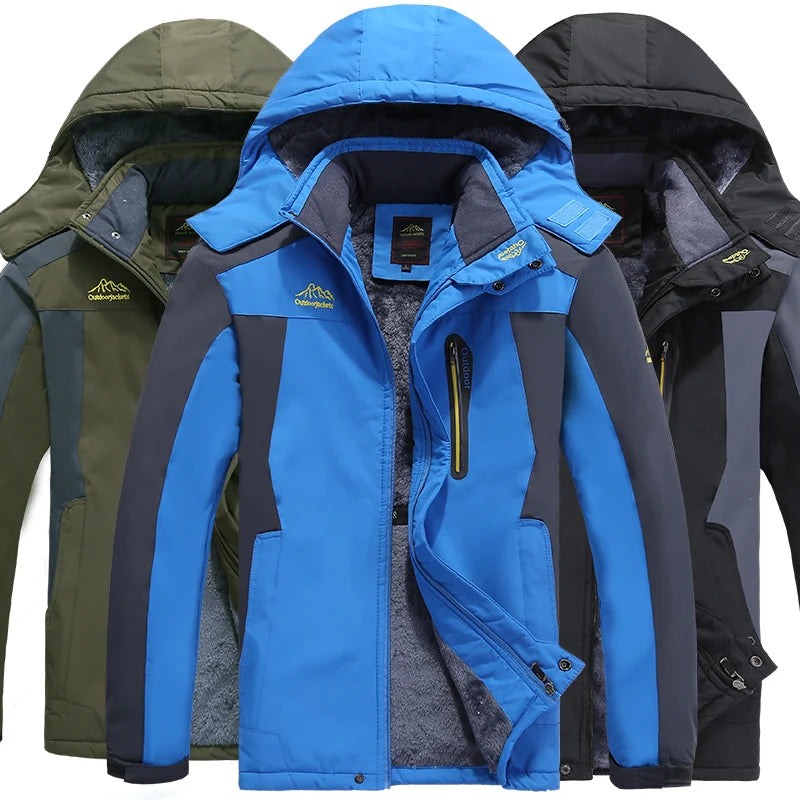 Men’s Plush Warm Fashion Jacket – Autumn & Winter Outdoor Sports Coat