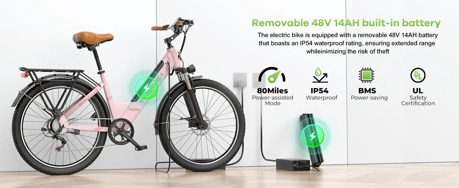 CYBERVELO 1000W Peak Electric Bike – Long Range & High Performance for Adults