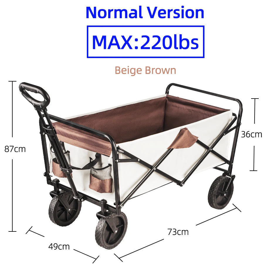 Collapsible Folding Large Capacity Utility Wagon for Camping & Beach