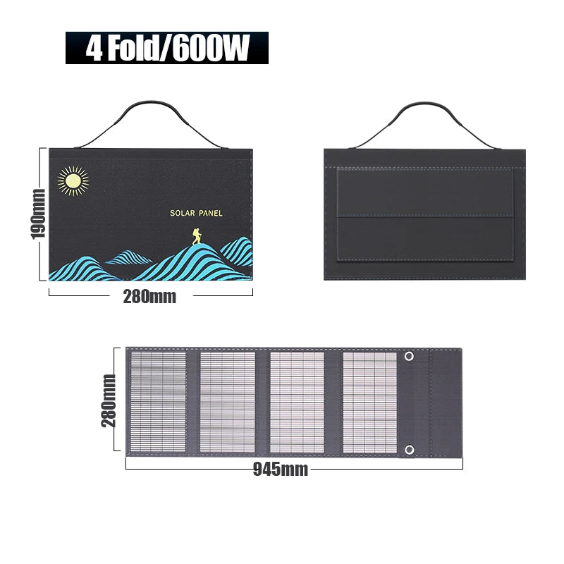 Portable Folding Solar Panel with USB & DC Output (1000W)