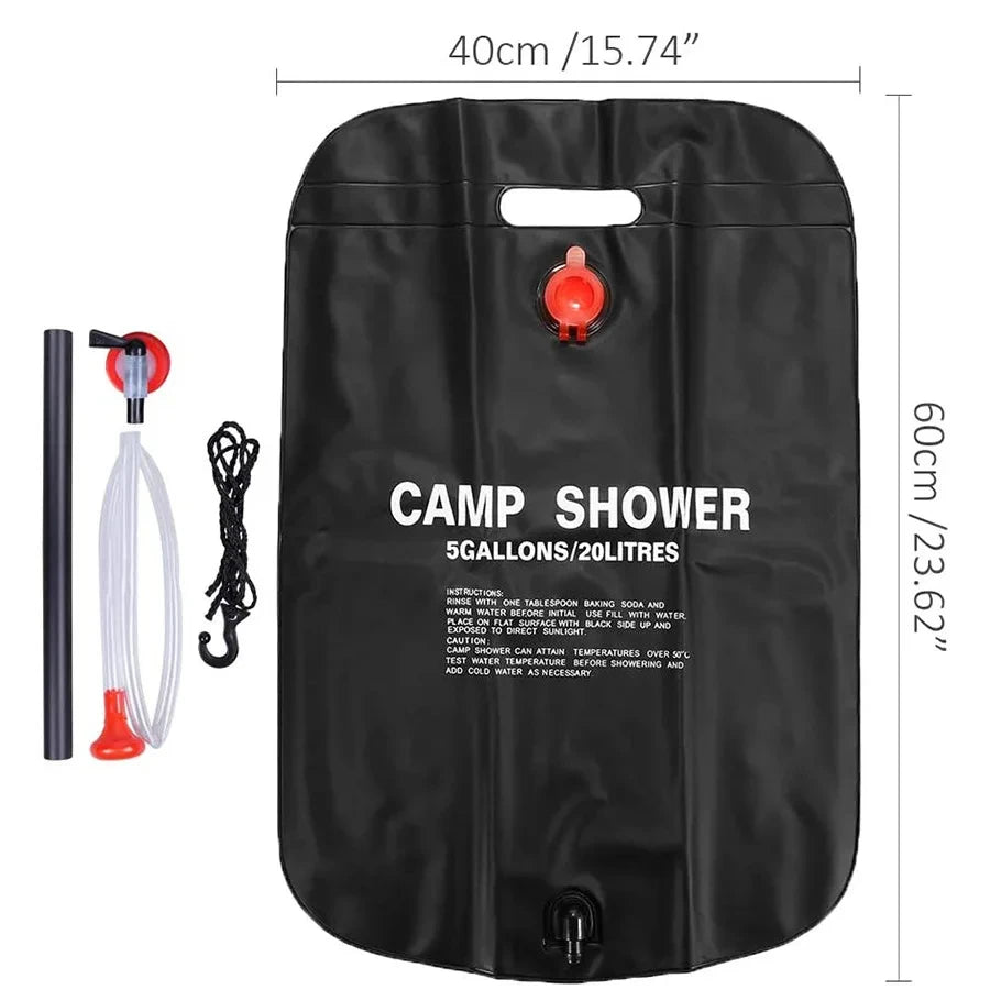 Foldable Solar Shower Bag for Camping (20/40L)