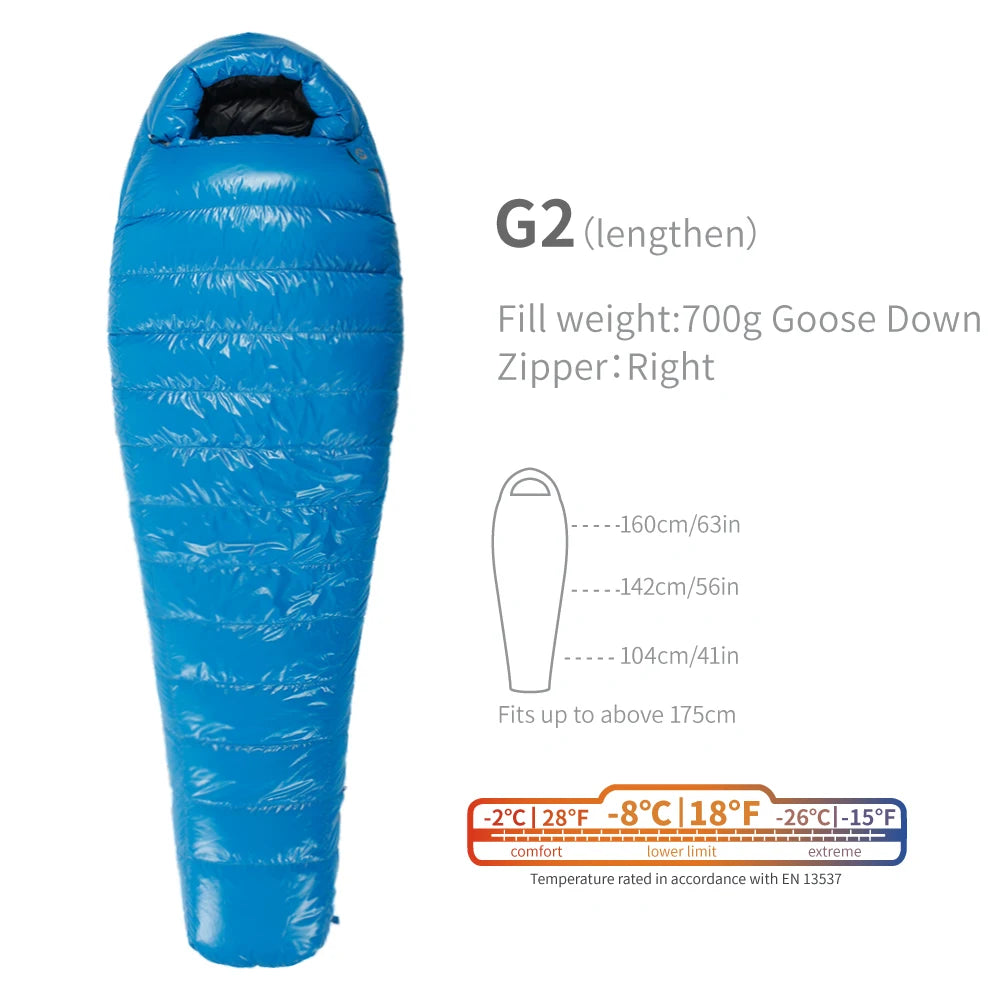 AEGISMAX Premium 800FP Goose Down Sleeping Bag – Compact, Warm & Built for Adventure