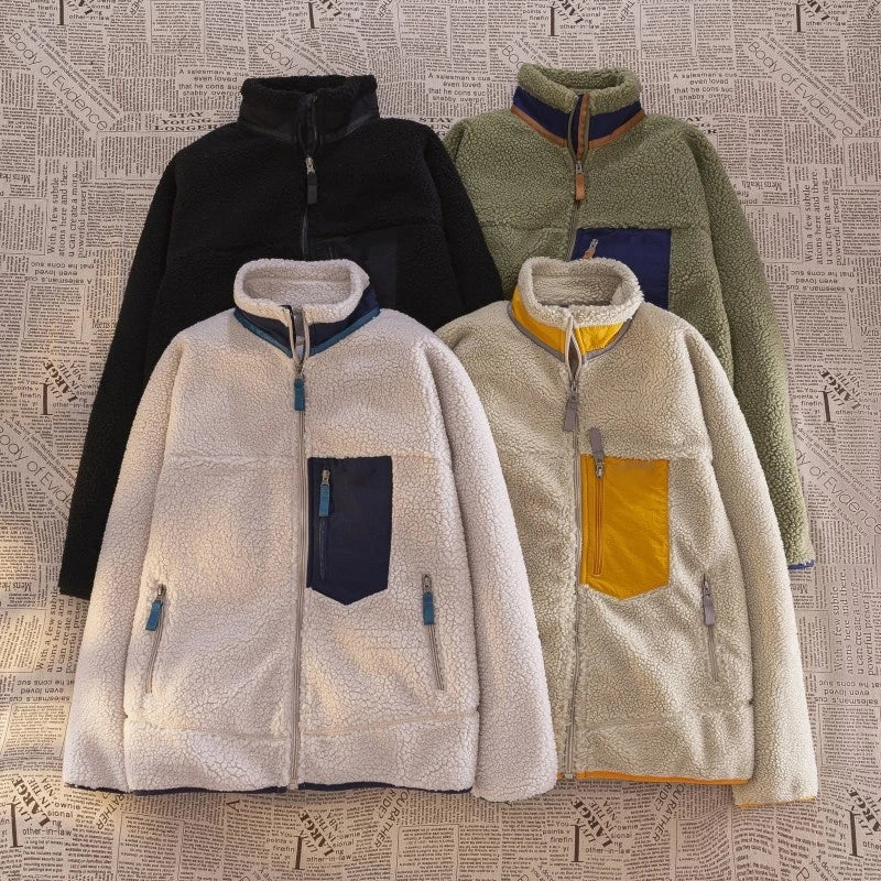 Plush Wool Riding Coat with Lamb Fleece
