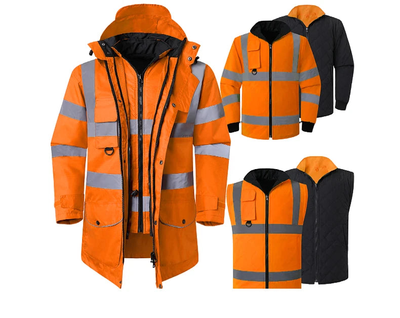 7-in-1 Waterproof Winter Workwear Parka Jacket – Ultimate Warmth & Versatility