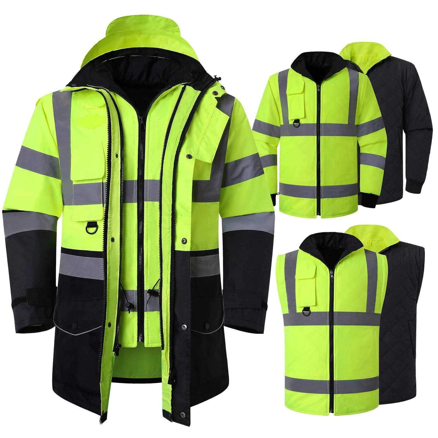 7-in-1 Waterproof Winter Workwear Parka Jacket – Ultimate Warmth & Versatility