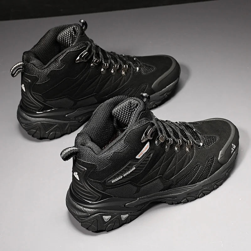 HIKEUP Men’s Winter Hiking Boots – Suede High-Top Tactical Outdoor Footwear