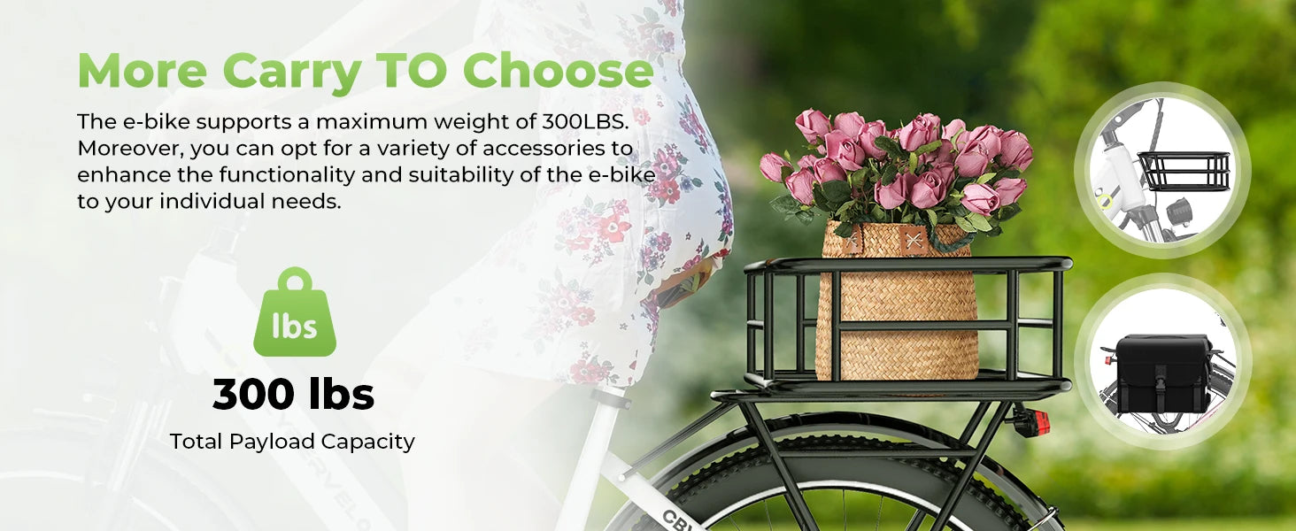 CYBERVELO 1000W Peak Electric Bike – Long Range & High Performance for Adults