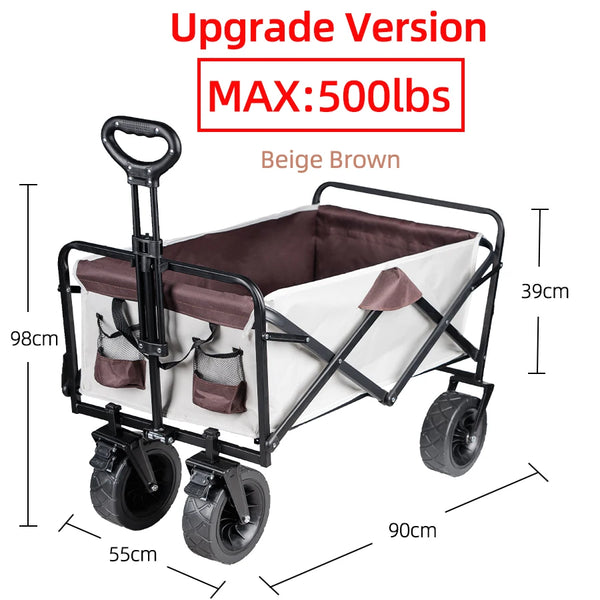 Collapsible Folding Large Capacity Utility Wagon for Camping & Beach