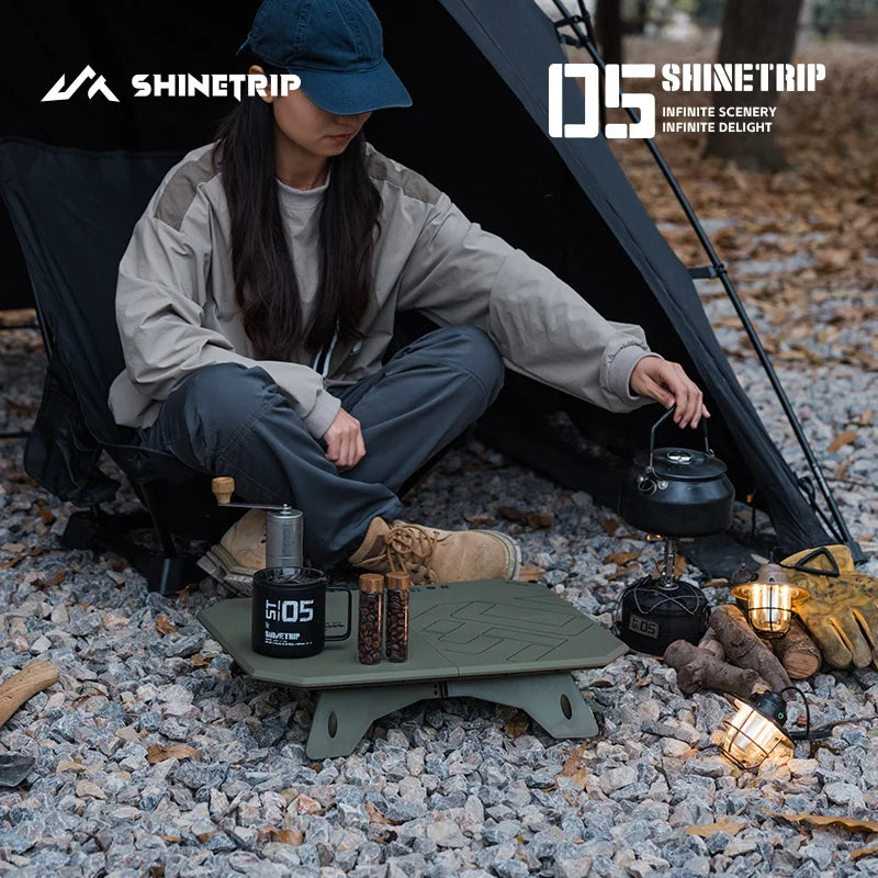 ShineTrip 05 Ultralight Folding Camping Table with ABS Top & Aluminum Legs