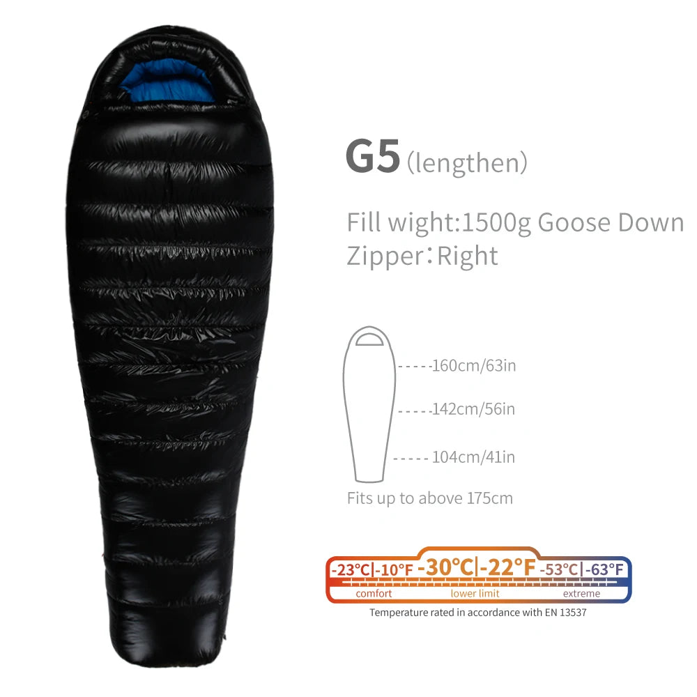 AEGISMAX Premium 800FP Goose Down Sleeping Bag – Compact, Warm & Built for Adventure